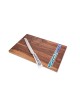 Shabbat Walnut Challah Board and Knife Set , Tu B'Av Gifts , Israeli J